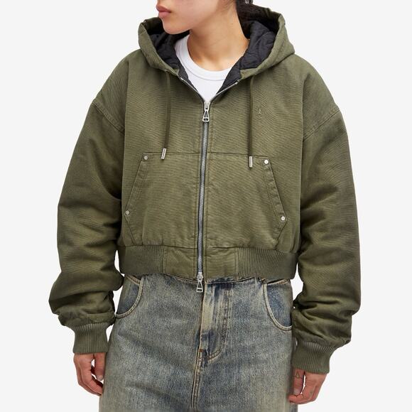 $350 Travis Scott x Jordan Hooded Canvas Jacket Women’s M Cargo Khaki FD9113-325 - Picture 1 of 14